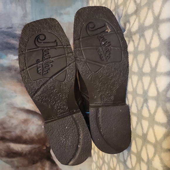 Justin Women's Gypsy Raya 12 Inch Sqaure Toe Western Boots Size 8.5 - Picture 11 of 15